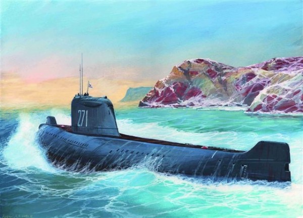 RC Radiostyrt Byggmodell ubåt - K-19 SOV.NUCL.SUGM. Widowmaker - 1:350 - Zvezda