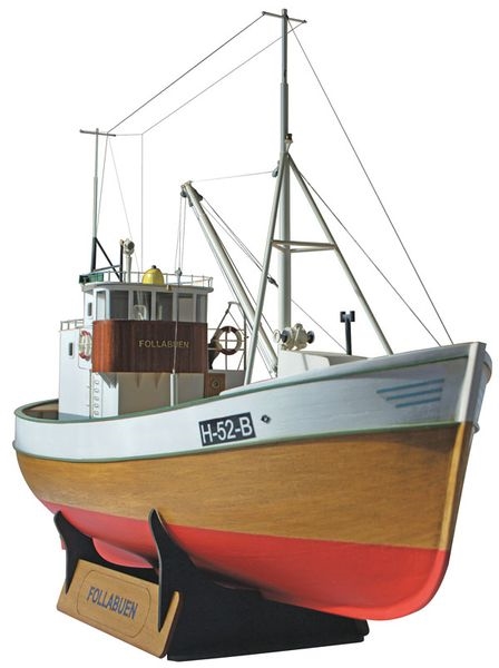 RC Radiostyrt Träbyggmodell båt - Follabuen Nordic Fishing Boat 75cm - 1:25 - MT