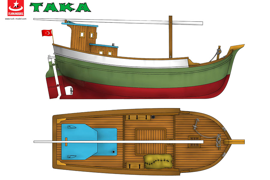 Träbyggsats - TAKA Black sea fishing boat 72cm, 72 cm - 1:20 - TM