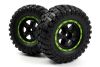 Smyter Desert Wheels/Tires Assy (Blk/Green/2pcs)
