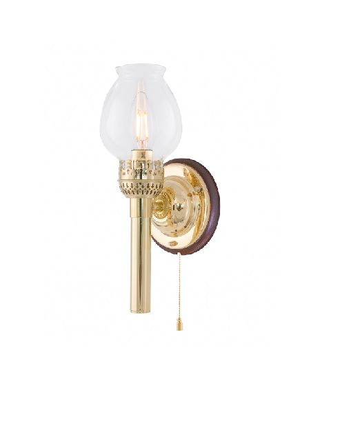 Fotogenlampa EL, Karlskronalampett m&auml;ssing, dragbrytare,brunf&auml;ste  0104M3B fr&aring;n Fotogenlampor.se