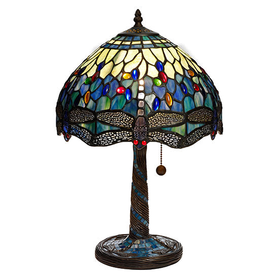 Tiffany Trollslända Safirblå Bordslampa 30 cm, Nostalgia Design B06-30