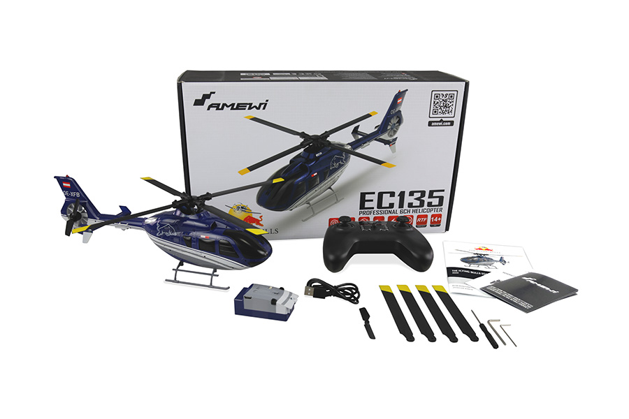 Radiostyrd helikopter - EC135 The Flying Bulls BL - 2,4Ghz - 6G - 6ch - RTF