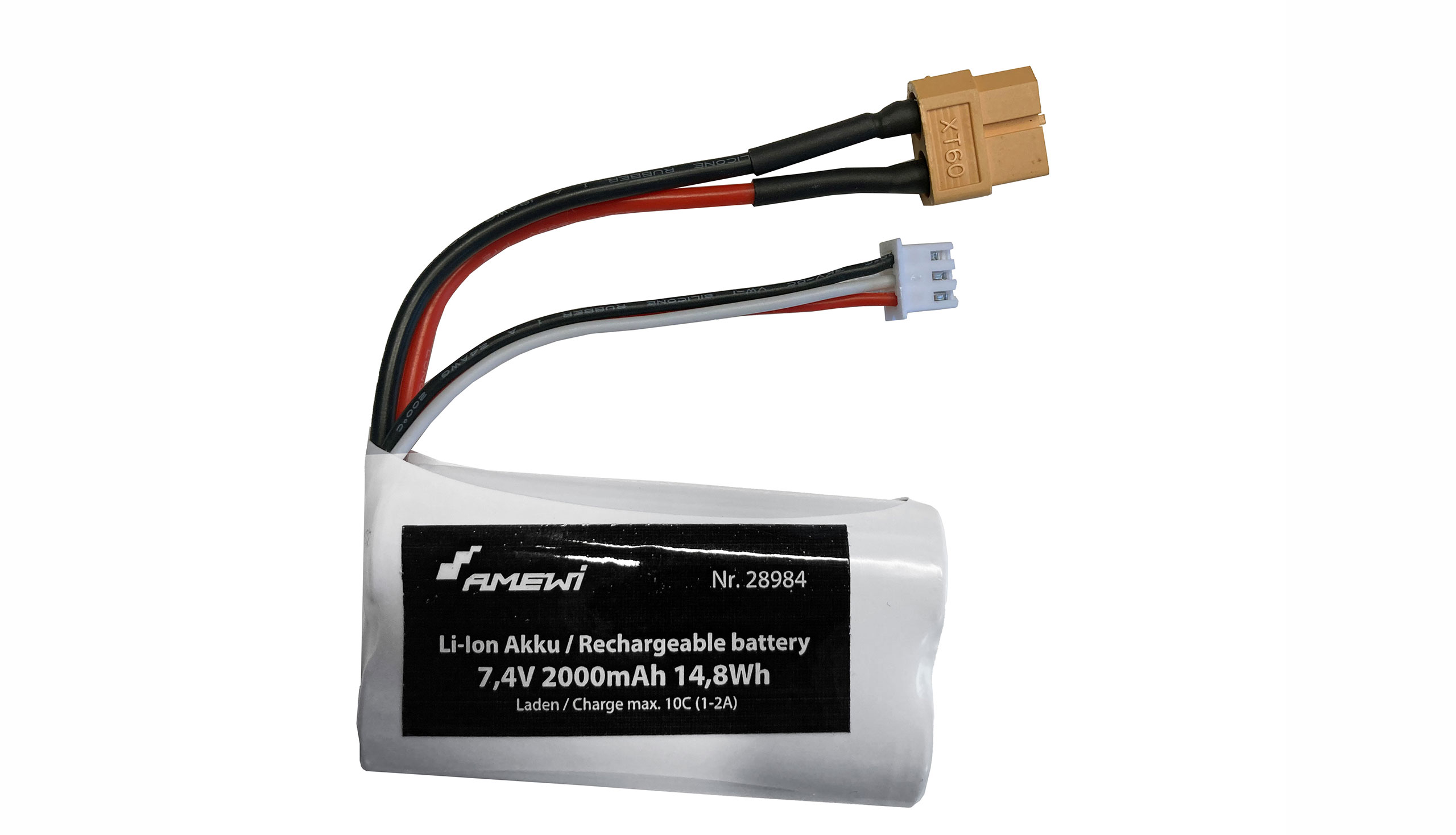 RC Radiostyrt Li-Ion batteri 2S 7,4V 2000mAh XT60