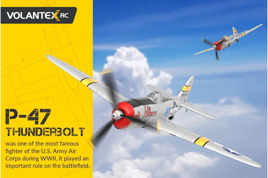 Radiostyrt flygplan - Mini P-47 Thunderbolt BL - 4 kanals - 2,4Ghz - SRTF