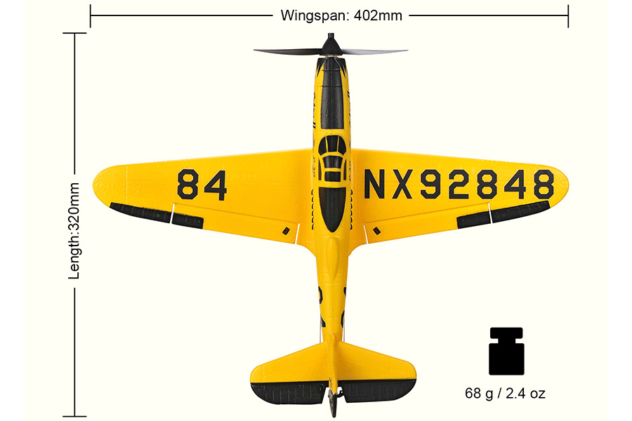 Radiostyrt flygplan - Mini FW190 BL TopRC - Gul - 4 kanals - 2,4Ghz - SRTF