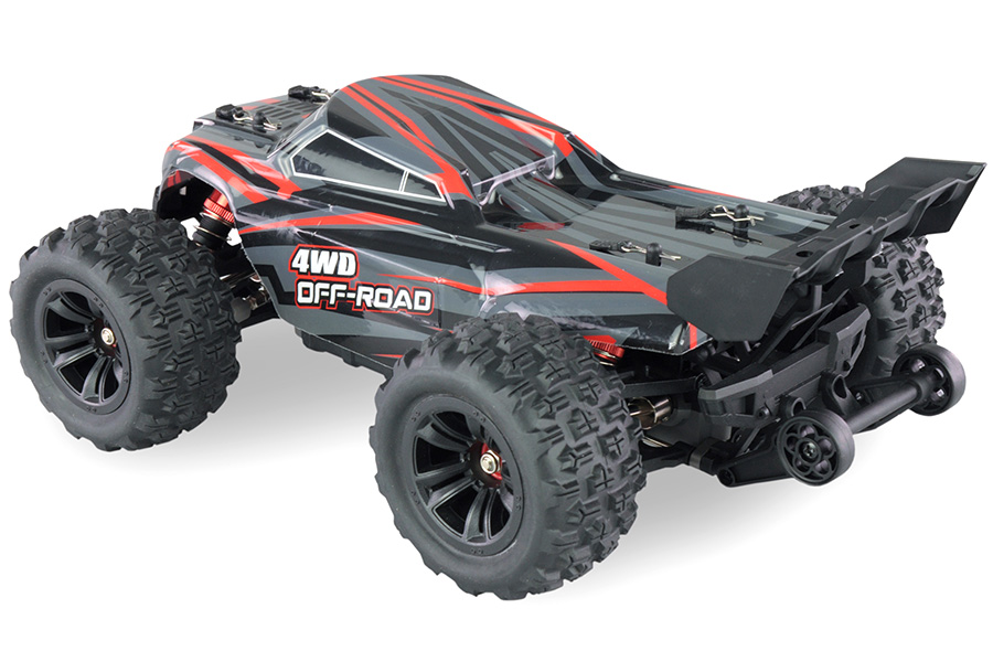 Radiostyrd bil - 1:16 - Hyper GO Truggy brushless 4wd - 2,4Ghz - Svartröd - RTR