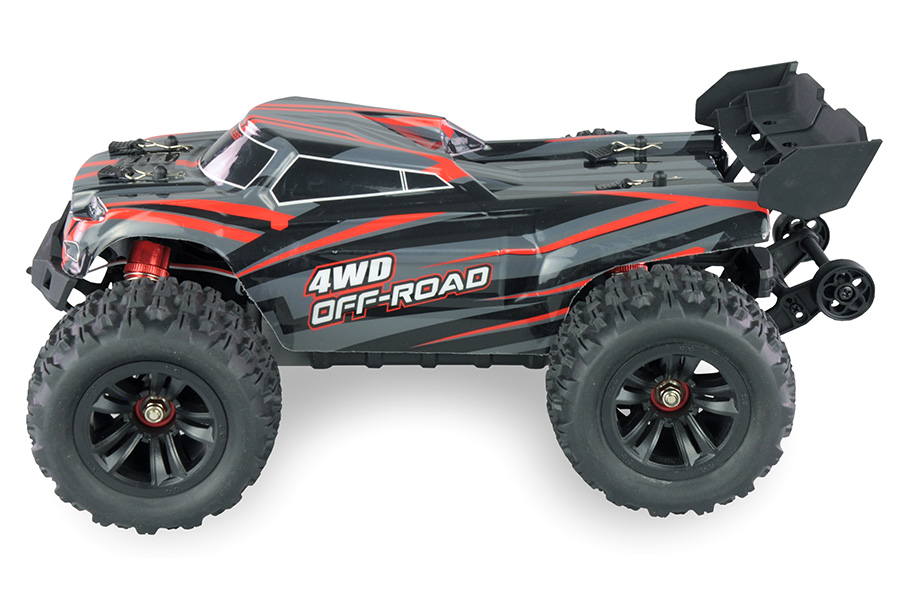 Radiostyrd bil - 1:16 - Hyper GO Truggy brushless 4wd - 2,4Ghz - Svartröd - RTR