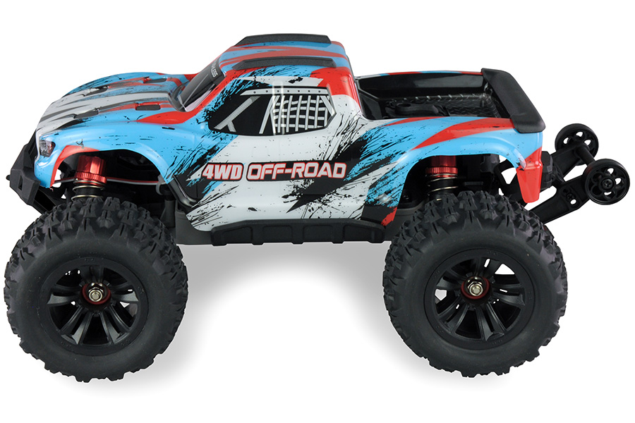 Radiostyrd bil - 1:16 - Hyper GO MT brushless 4wd - 2,4Ghz - Blåvit - RTR