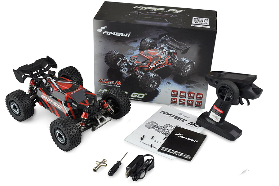 Radiostyrd bil - 1:16 - Hyper GO Buggy 4wd - 2,4Ghz - Röd - RTR