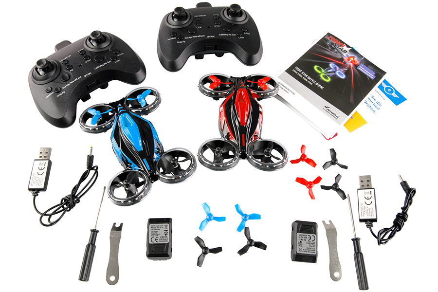 Radiostyrda Drönare - FightStar Battledrones - Red/Blue - 2,4Ghz - RTF