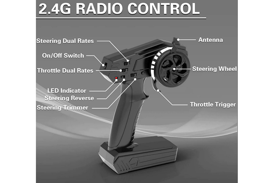 Radiostyrd båt - Atomic XS Black - 2,4Ghz - RTR