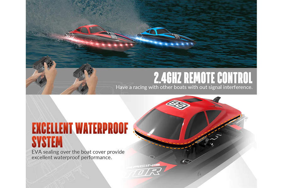 Radiostyrd båt - Vector Lumen - Red - 2,4Ghz - RTR