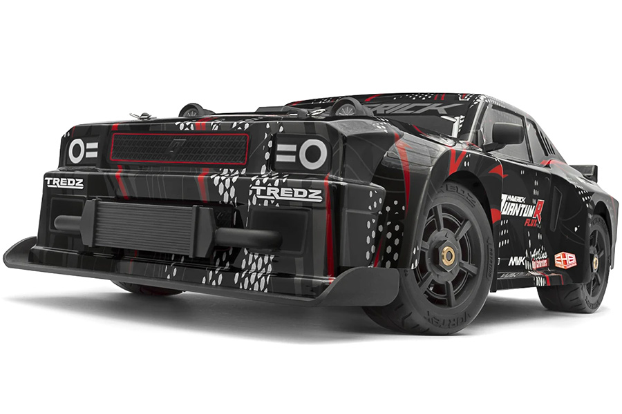 RC bil - 1:8 - QuantumR Flux 4S Muscle Car PRO BL - Svart/Röd - 4WD - 2,4Ghz - RTR