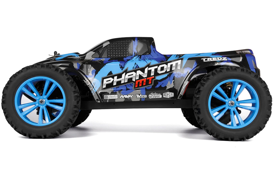 Radiostyrda bilar - 1:10 - Maverick Phantom MT 4wd - 2,4Ghz - Blå - RTR