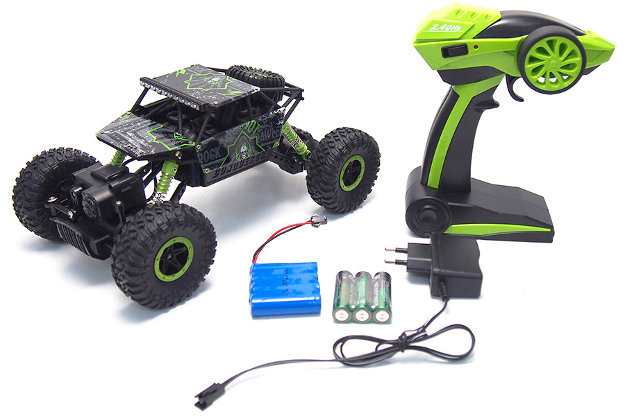 Radiostyrd crawler - 1:18 - Conqueror Rock Crawler Green- 2,4Ghz - RTR