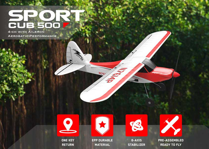 Radiostyrt flygplan - Sport Cub 500 BL - 2,4Ghz - Blå - SRTF
