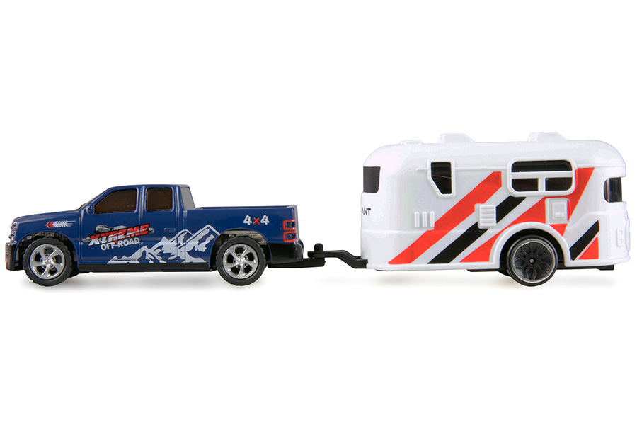 Thumbnail 654 fr Radiostyrd bil - 1:64 - RC Pickup Die Cast med släp - Blå - RTR