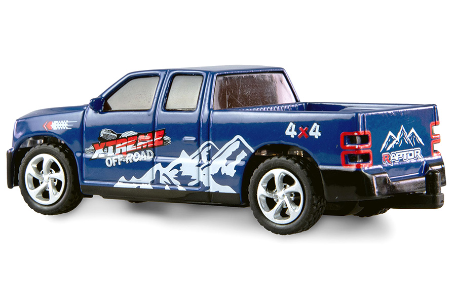 Thumbnail 654 fr Radiostyrd bil - 1:64 - RC Pickup Die Cast med släp - Blå - RTR