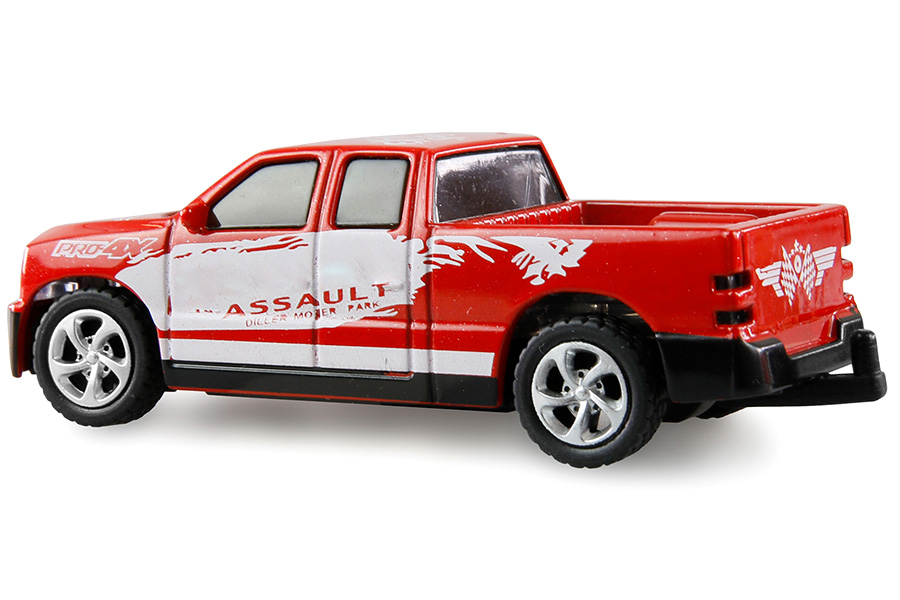 Thumbnail 654 fr Radiostyrd bil - 1:64 - RC Pickup Die Cast med släp - Röd - RTR
