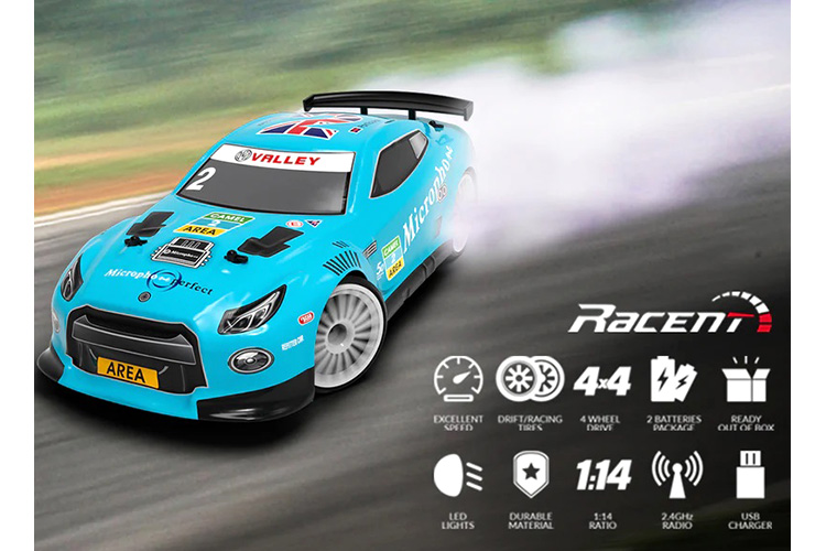 Thumbnail 654 för Radiostyrd bil - Drift Car 609B2 Light Blue - 1:14 - RTR