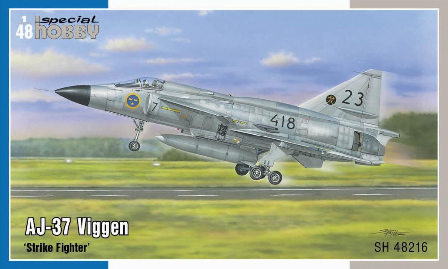 Bild p Byggmodell flygplan - AJ 37 Viggen "Strike Fighter" Upgr. - Decal SE - 1:48 - SH
