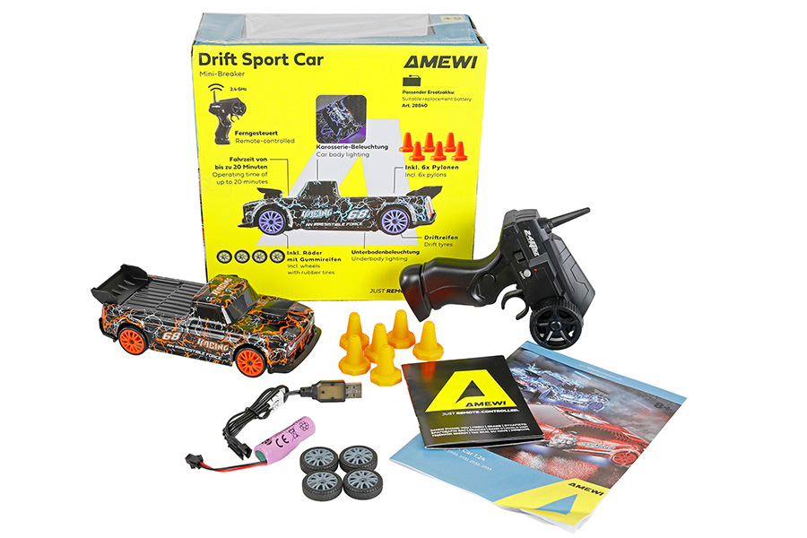 Thumbnail 654 fr Radiostyrd bil - Drift Car Mini-Breaker 4WD - orange - 1:24 - RTR