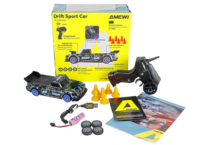 Thumbnail 654 fr Radiostyrd bil - Drift Car Mini-Breaker 4WD - Blue - 1:24 - RTR