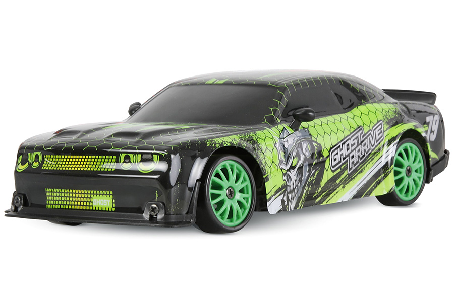 Radiostyrd bil - Drift Car Muscle Car 4WD - Green - 1:24 - RTR