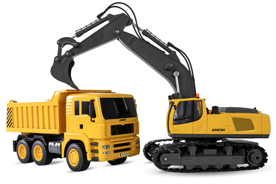 Bild p Radiostyrd Grävmaskin och Dumper - 1:18 - RTR