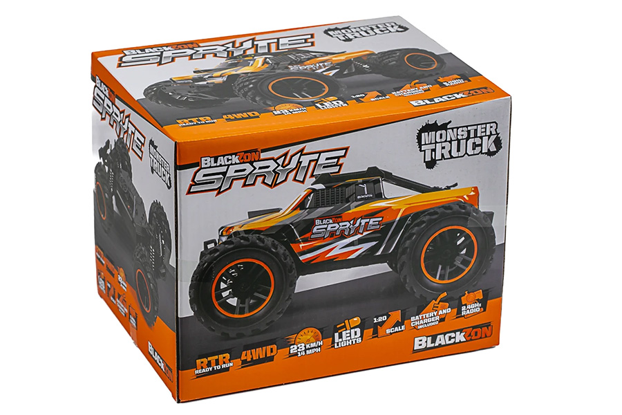 Thumbnail 659 f�r Radiostyrd bil - Spryte MT 4WD Orange - 1:20 - 2,4Ghz - RTR
