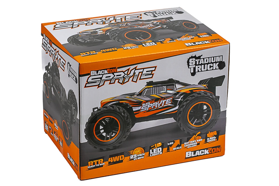 Thumbnail 659 f�r Radiostyrd bil - Spryte ST 4WD Orange - 1:20 - 2,4Ghz - RTR