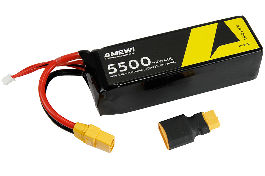 Thumbnail 659 f�r AMXRacing LiPo batteri 4S 14,8V 5500mAh 40C XT60