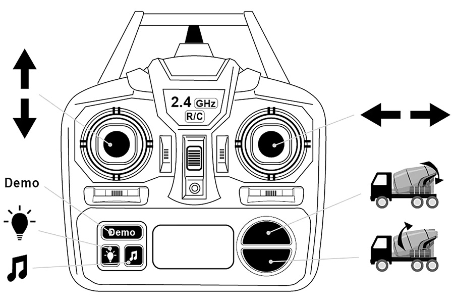 Thumbnail 655 fr Radiostyrd cementbil - 9ch - 1:18 - 2,4Ghz - RTR