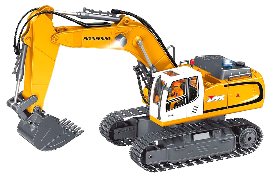 Radiostyrd Grävmaskin - Metall uppgr - 1:18 - RTR