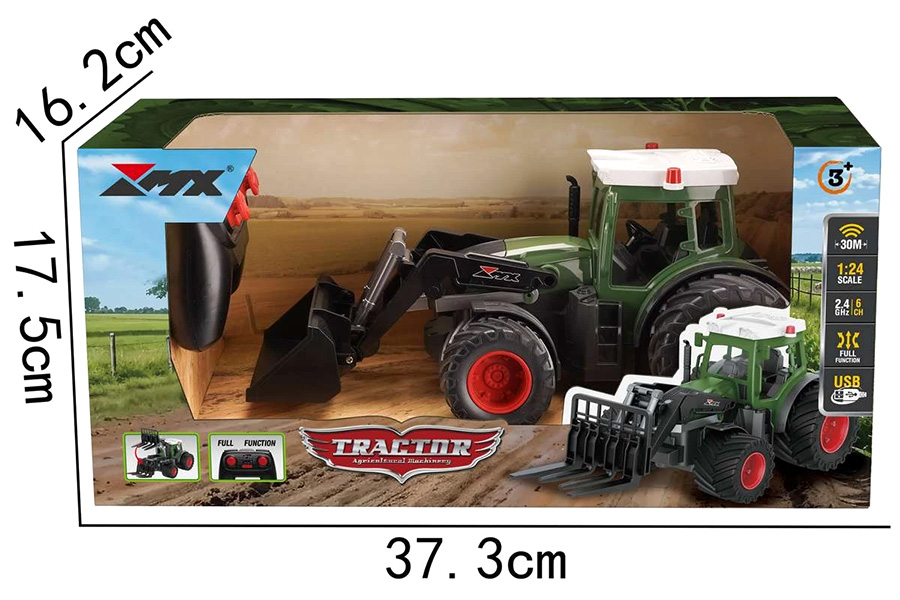Thumbnail 655 fr Radiostyrd Traktor - 1:24 Traktor med frontlastare - RTR