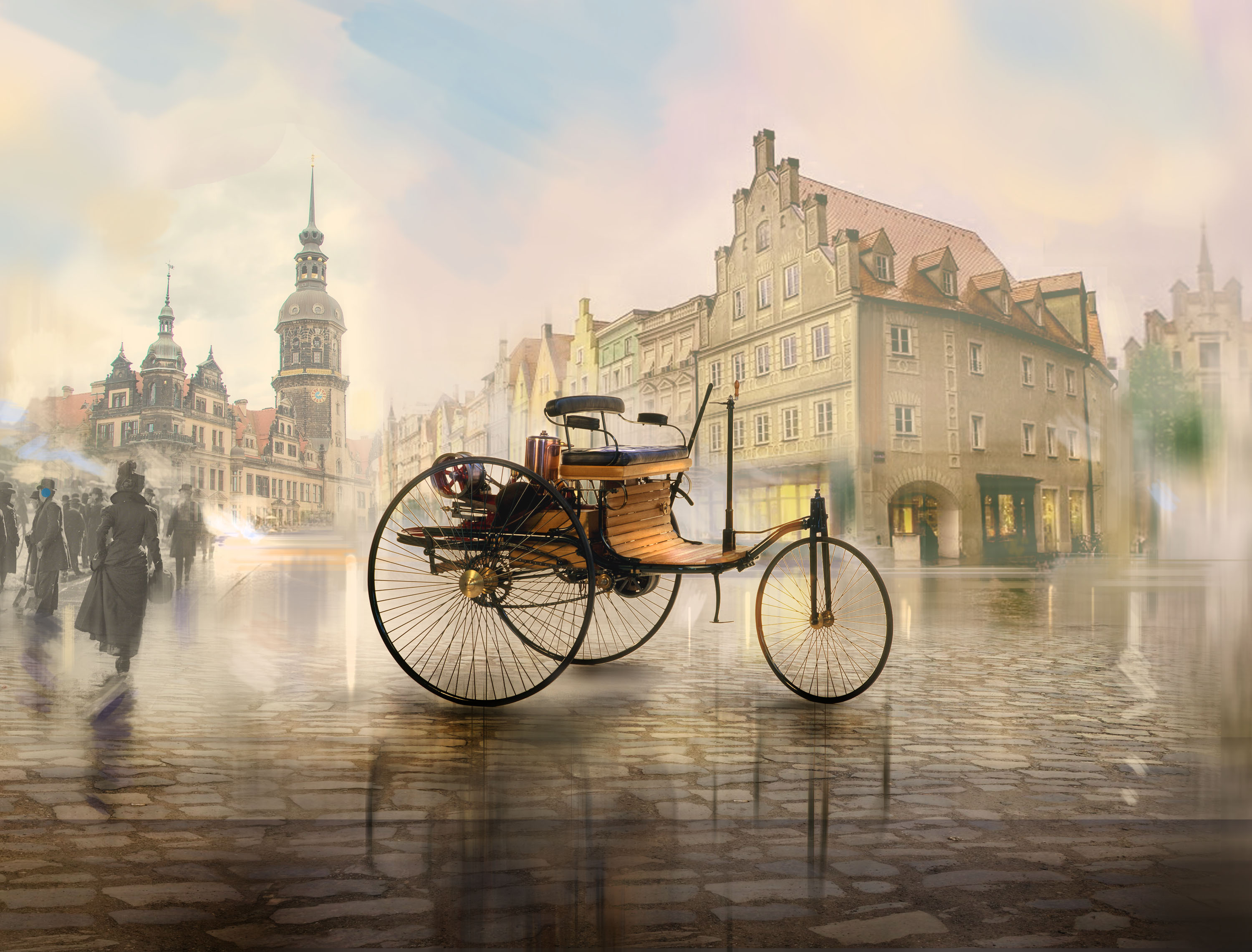 Bild p� Byggmodell bil - Benz Patent-Motorwagen 1886 - 1:24 - ICM