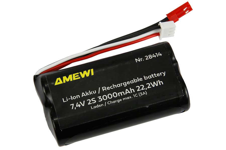 Bild p� Batteri - 7,4V 3000mAh LiIon - BEC - AMW