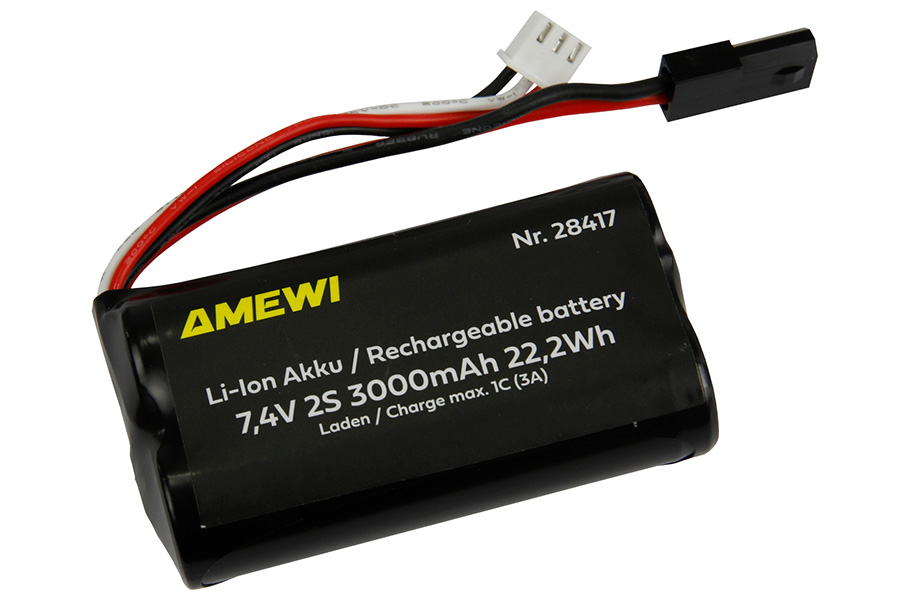 Bild p� Batteri - 7,4V 3000mAh LiIon - Black Plug - AMW