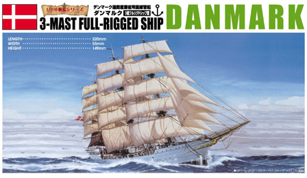Thumbnail 680 f�r Byggmodell segelb&aring;t - Danmark, 3-mast full rigged ship - 1:350 - AO
