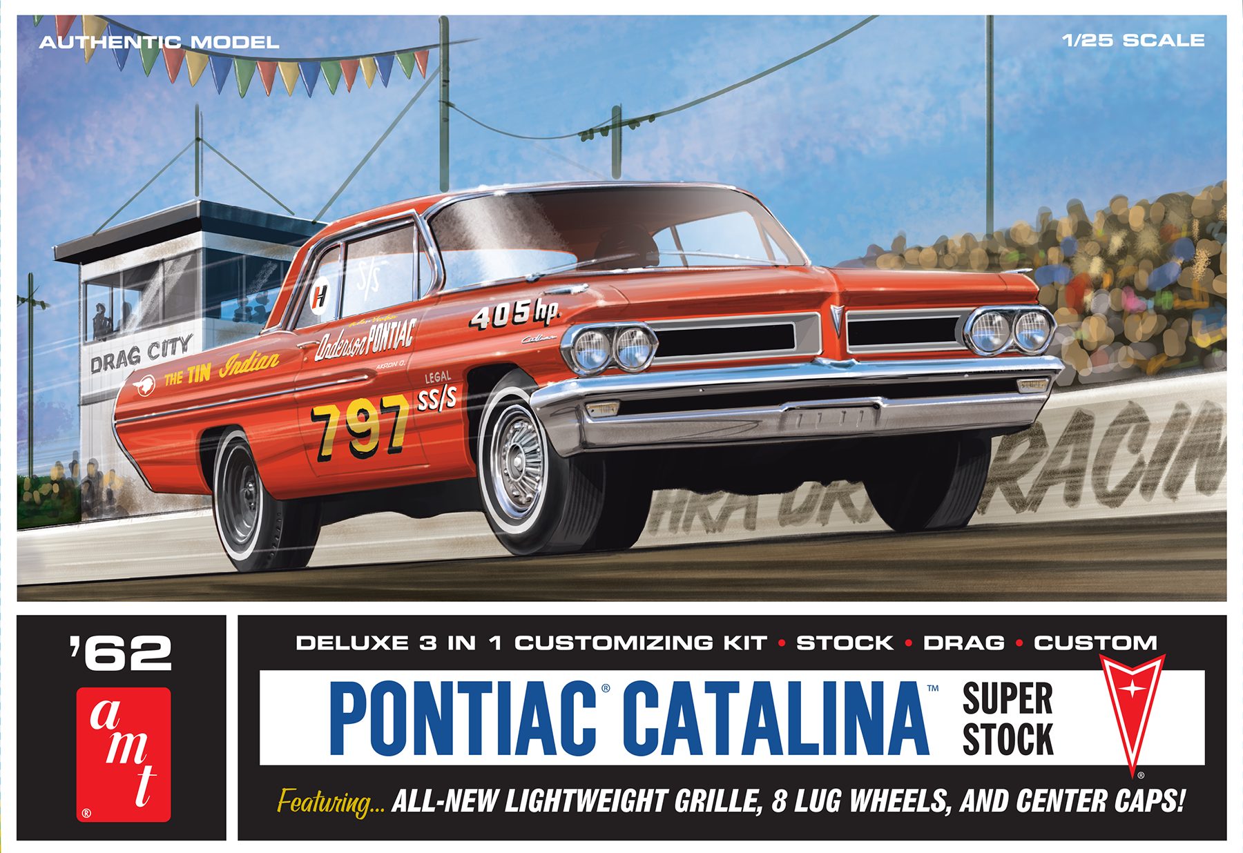 Bild p� Byggmodell bil - 1962 Pontiac Catalina Super Stock - 1:25 - AMT