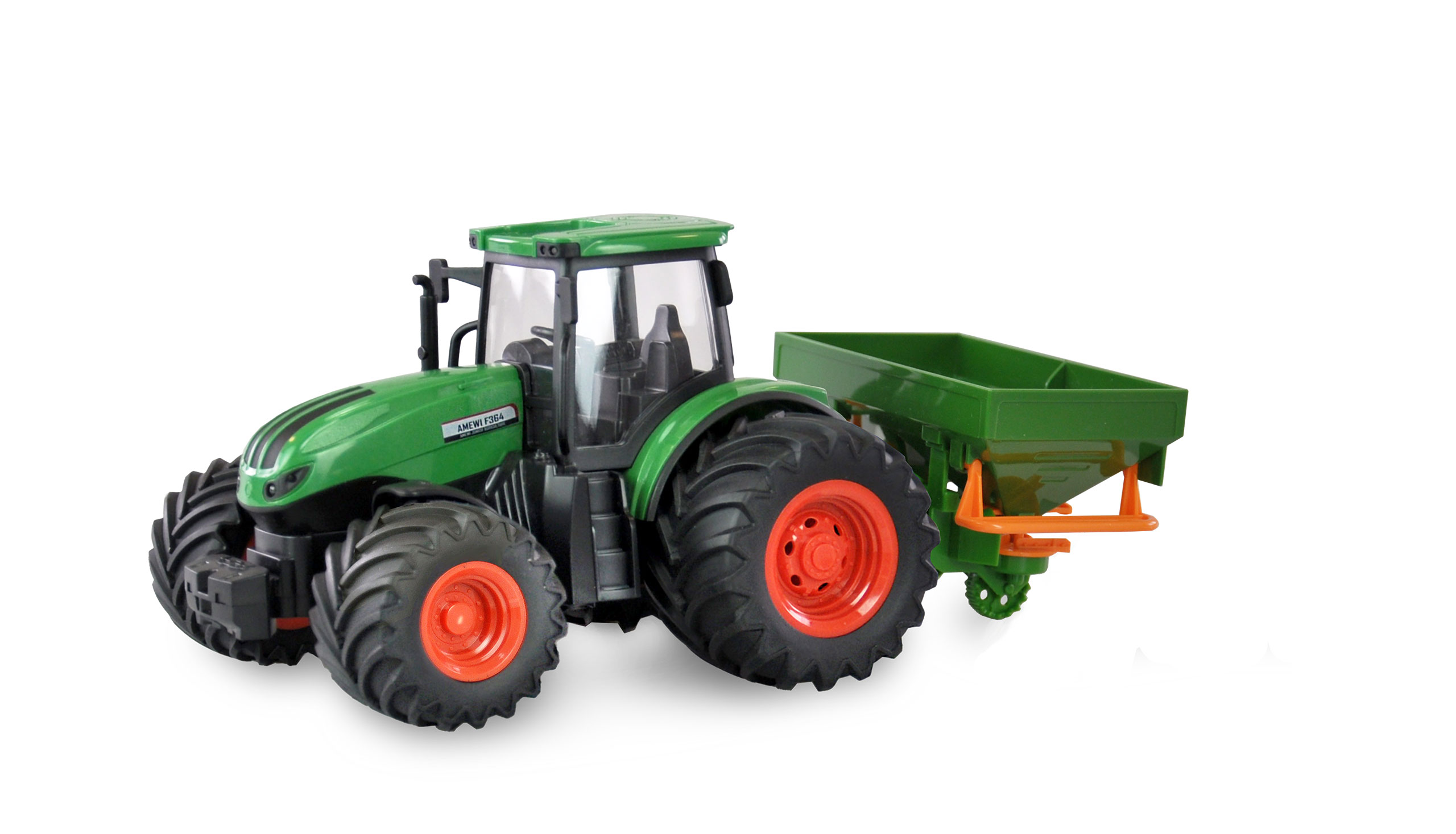 Radiostyrd Traktor - 1:24 Traktor med g&ouml;dselspridare - RTR