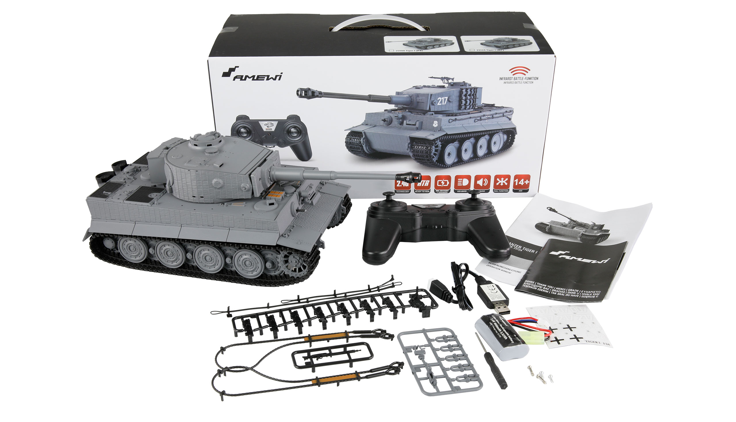 Thumbnail 680 f�r Radiostyrd stridsvagn - 1:24 - Tiger I MP IR - RTR