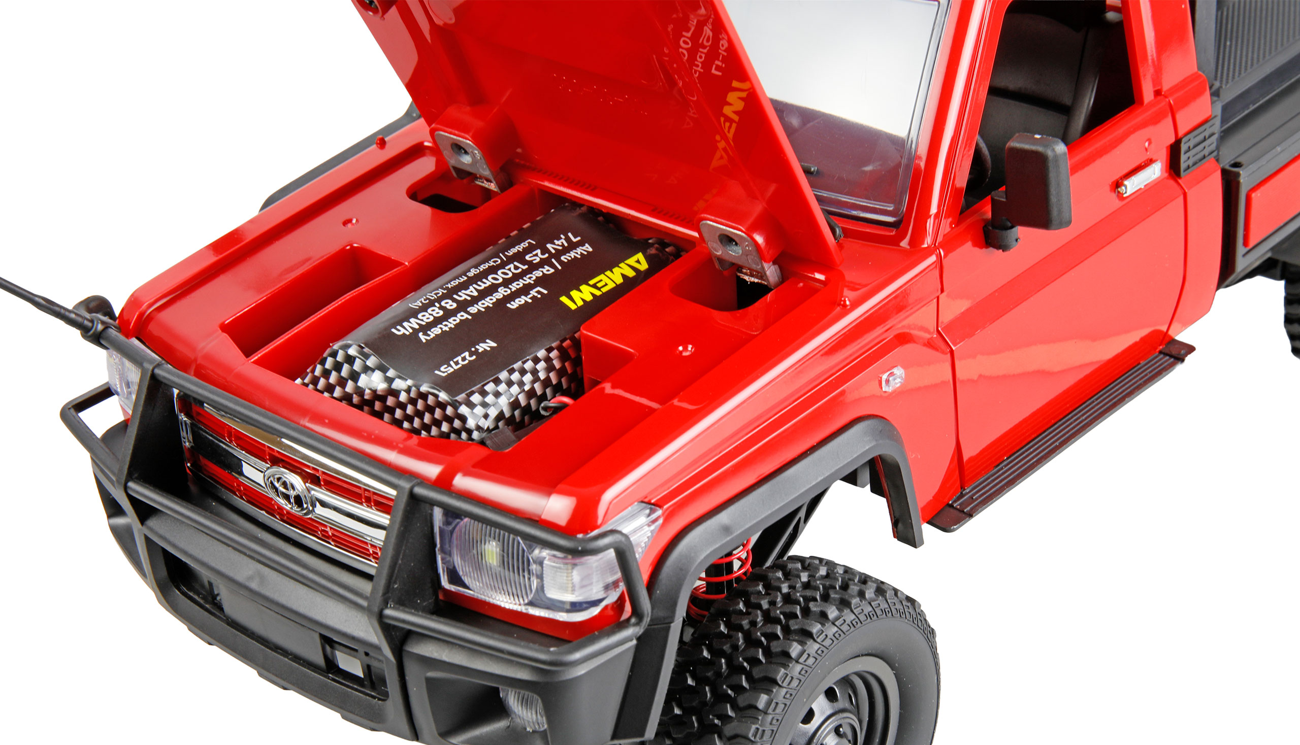 Thumbnail 681 f�r RC Crawler - 1:12 - Toyota Land Cruiser B&auml;rgningsbil 4wd - R&ouml;d - RTR