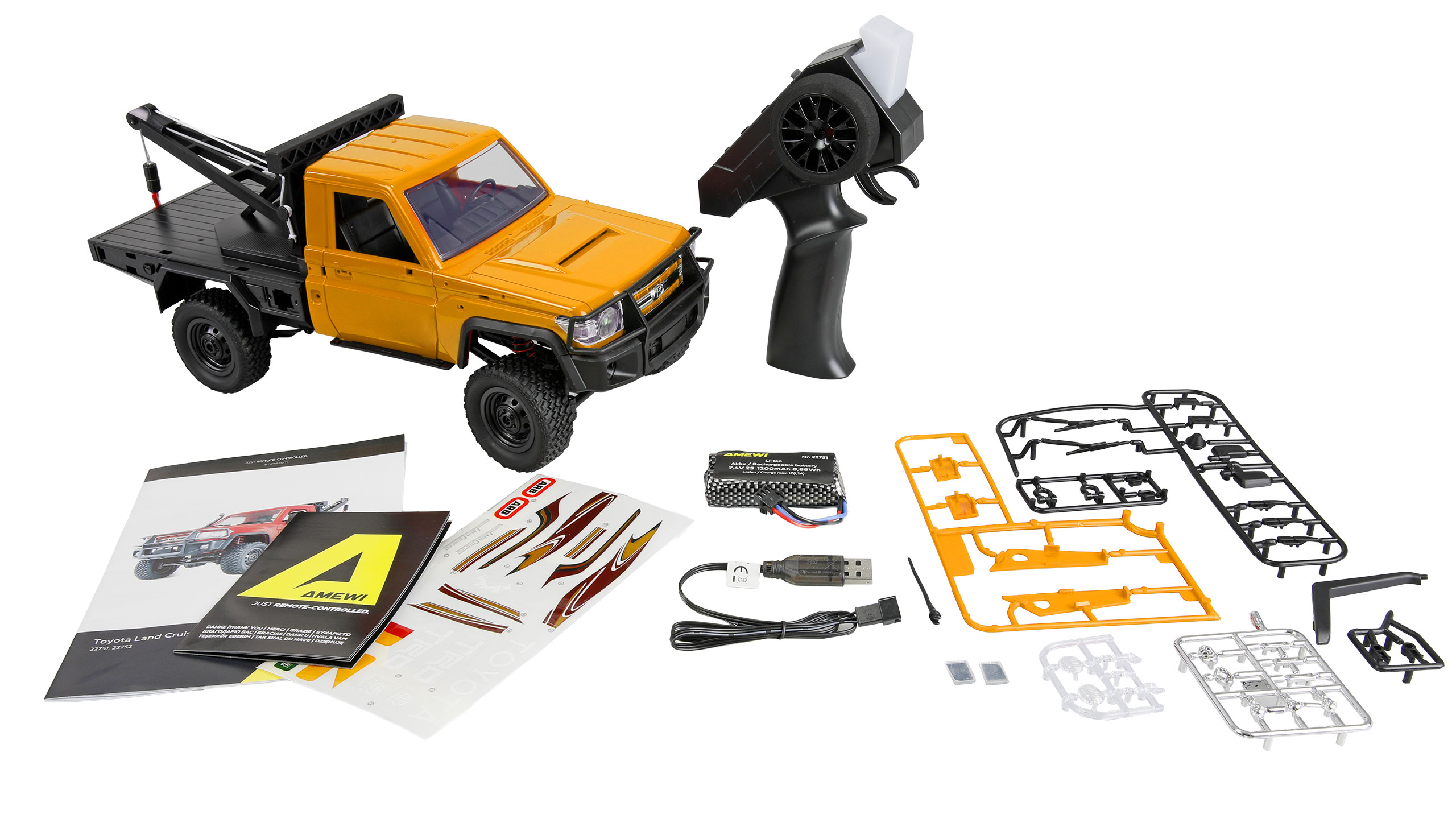 Thumbnail 681 f�r RC Crawler - 1:12 - Toyota Land Cruiser B&auml;rgningsbil 4wd - Orange - RTR