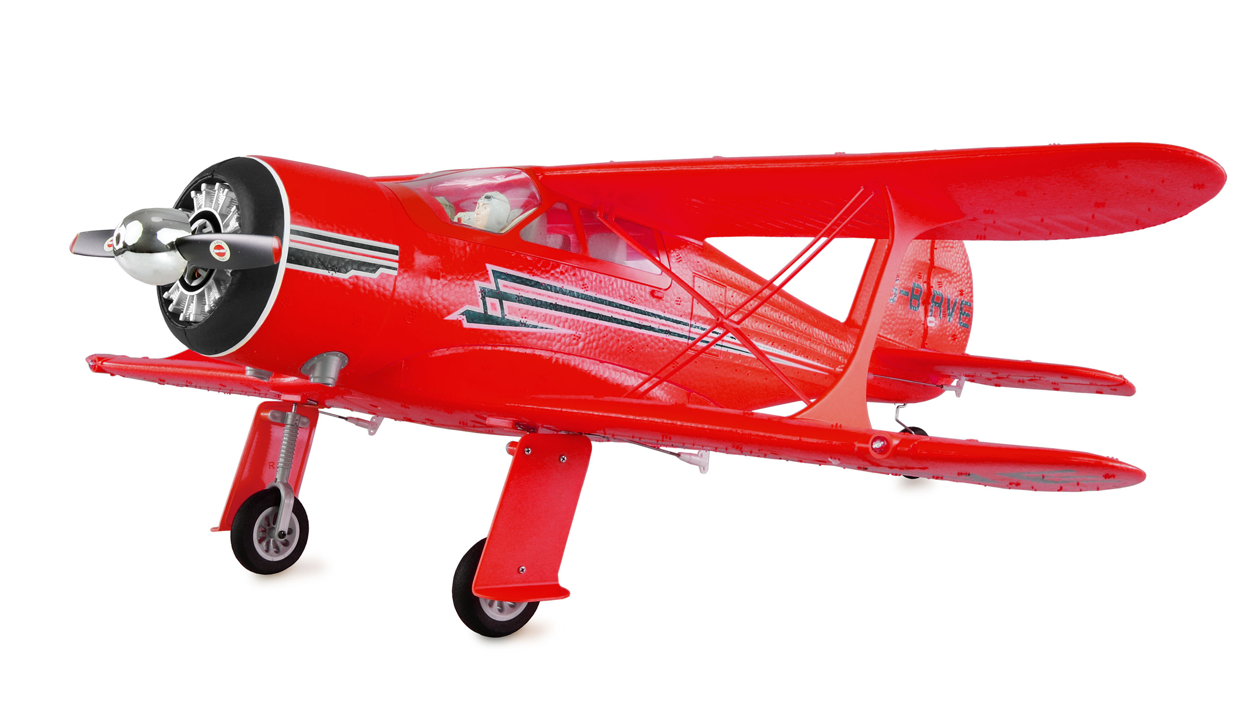 Radiostyrt flygplan - Beech D17S Dubbeld&auml;ckare 3D/6G BL R&ouml;d - RTF