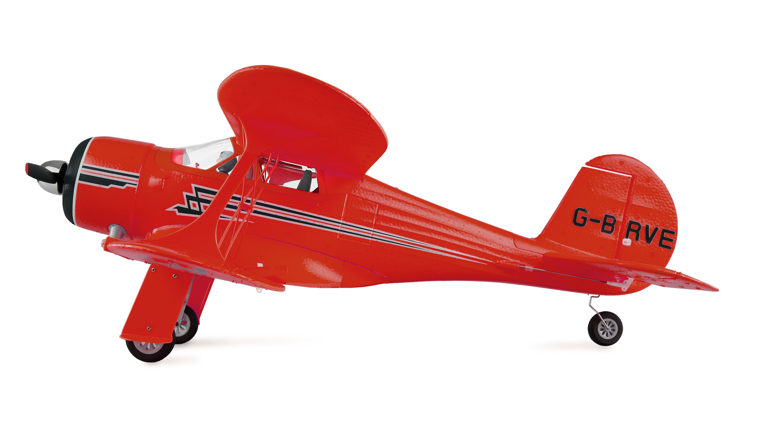 Thumbnail 680 f�r Radiostyrt flygplan - Beech D17S Dubbeld&auml;ckare 3D/6G BL R&ouml;d - RTF