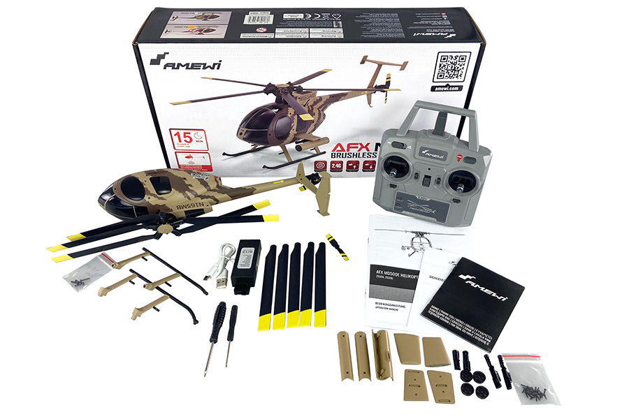 Thumbnail 735 f�r Radiostyrd helikopter - AFX MD500E BL - 2,4Ghz - 6G - 4ch - Milit&auml;r - RTF