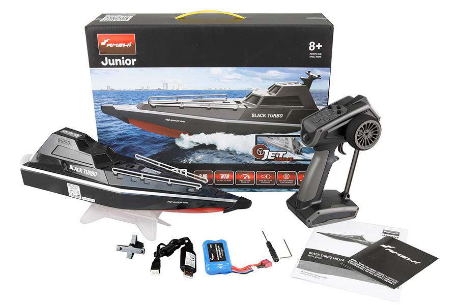 Thumbnail 740 f�r Radiostyrd b&aring;t - Black Turbo Jet - RTR - AMW